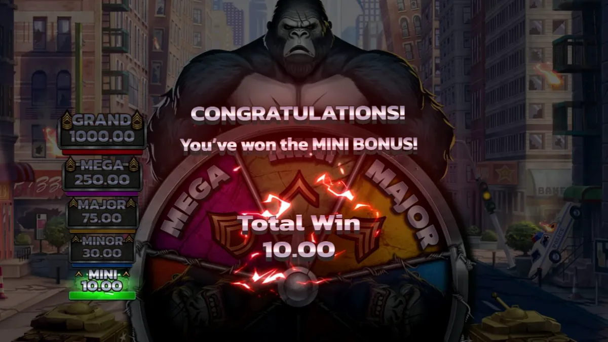 Visual dramatis dari slot Primal Rampage dengan latar belakang hutan dan primata raksasa.